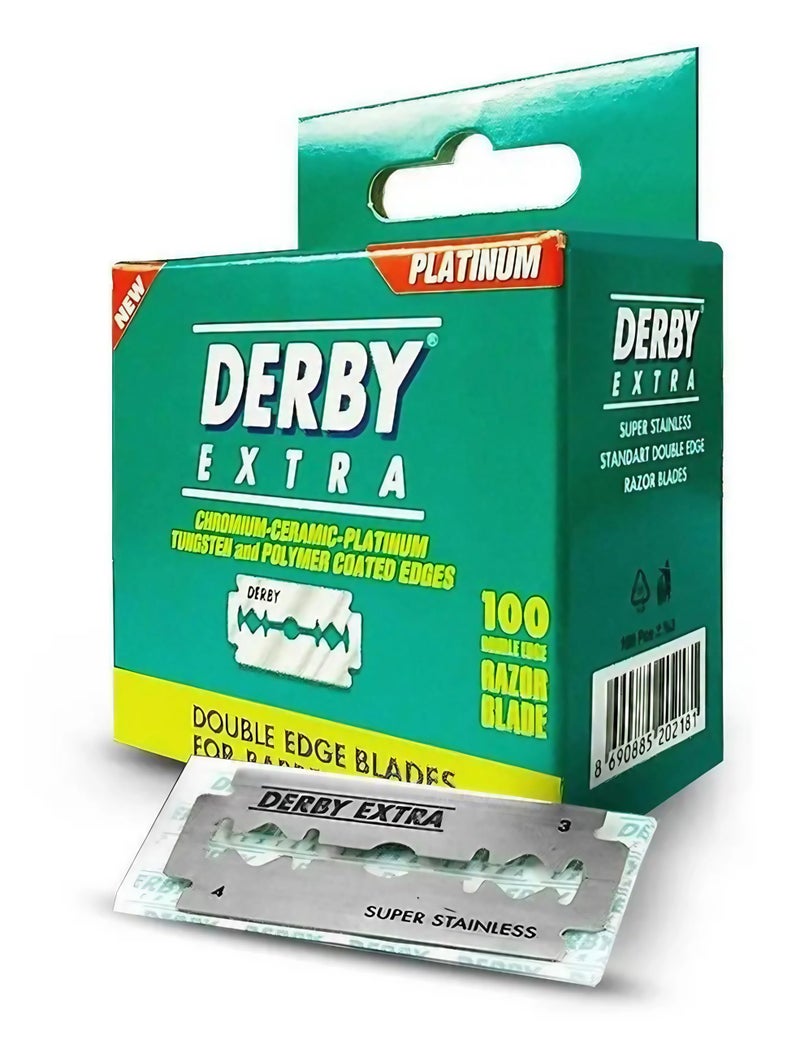 Derby Extra Double Edge Safety Razor Blades - Pack of 100 Blades - Image 1